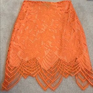 Orange lace skirt